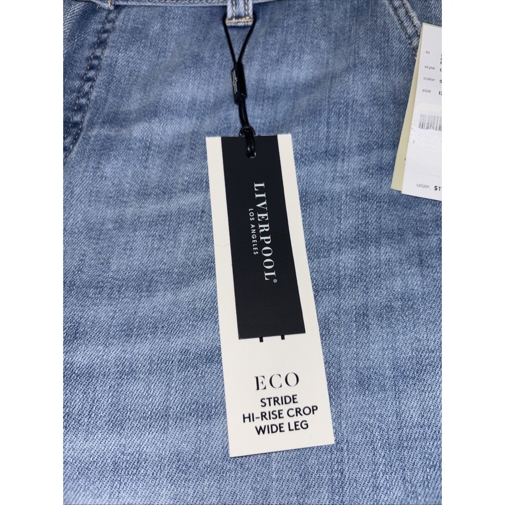 New Liverpool Belted Jeans Women's 31 Light Wash Stride Hi-Rise Wide Leg - Picture 4 of 15